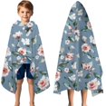thumbnail image 3 of Pioneer Flower Floral Print Pattern Hooded Bath Towel，50"x30" for Ages 3 To 12 Kids, Quick Dry Lightweight Soft Microfiber Hood Beach Towel Cover Up for Kids, 3 of 7