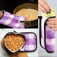 thumbnail image 5 of Yayeee Oven Mitts and Pot Holder Set of 2 Heat Resistant Kitchen Gloves Baking Hot Pad, Purple and White Pattern, 5 of 5