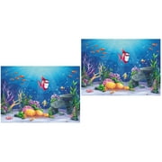 2 Pcs 3D Photographic Cloth Underwater World Backdrop for Kids Lifelike Scenemo Background