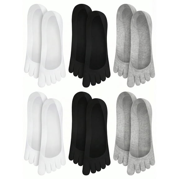 BlinkLLX 6 Pairs No Show Toe Socks Women Low Cut Toe Separator Socks Invisible Liner Boat Breathable Athletic Cotton Sock