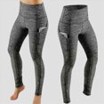 thumbnail image 2 of UngA Womens High Waisted Yoga Leggings Tummy Control Workout Running Yoga Pants with Pockets Grey,M, 2 of 4