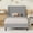 Light Gray, variant on 4 EVER WINNER Twin bed frame, Chenille Fabric Upholstered Platform Bed with Headboard, White Twin Size Bed Frame, White