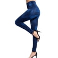 thumbnail image 4 of Stretch slim-fit imitation denim leggings hip pants Polyester Inner Lining, 4 of 5