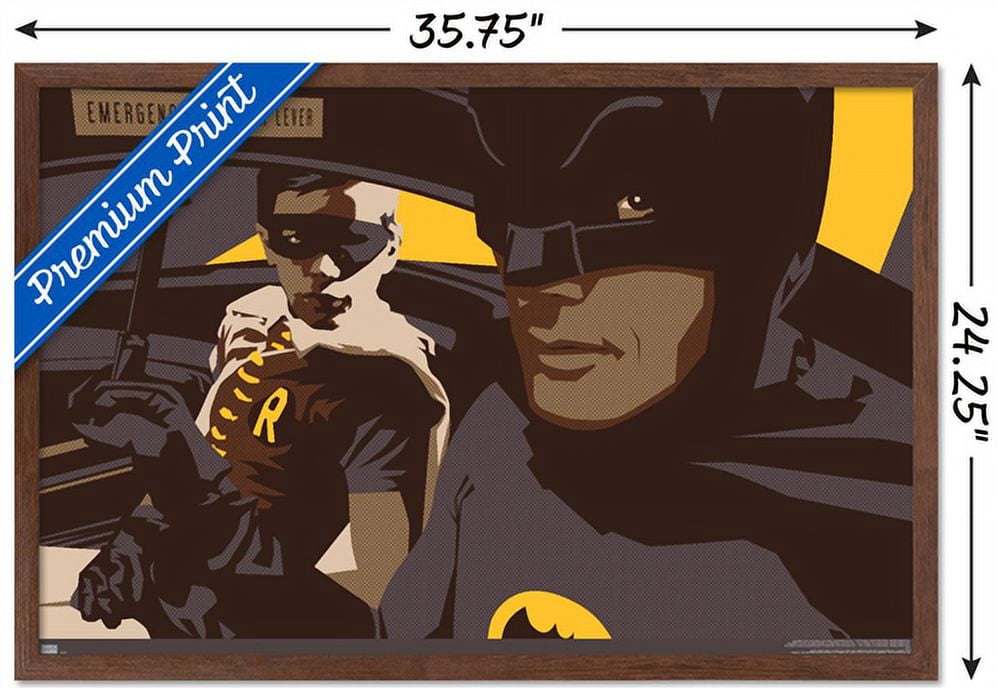 DC Comics - Batman and Robin by Russell Walks Wall Poster, 22.375" x 34", Framed