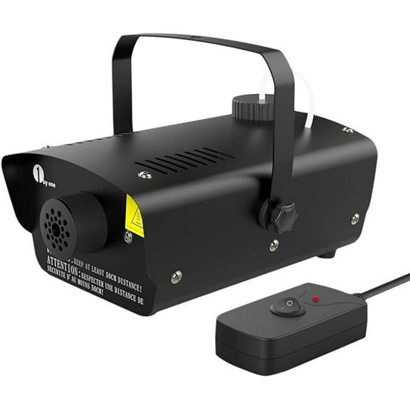 Open Box 1byone Halloween Fog Machine Wired Remote Control 400-Watt Smoke Machine - Black