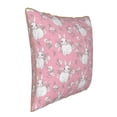 thumbnail image 2 of Xecao Rabbit And Flower Print Soft Velvet Decorative Throw Pillow Covers, Square Cushion Cases for Bed, Sofa, Living Room, Car, and Indoor Outdoor Use-18"x18", 2 of 8