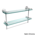 thumbnail image 3 of 22-in Gallery Double Glass Shelf with Towel Bar in Polished Nickel, 3 of 5