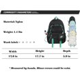 thumbnail image 2 of Mochila Kawaii con lindos accesorios Mochila de gran capacidad Bolsa de viaje elegante unisex Mochila ligera-verde, 2 of 5