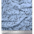 thumbnail image 1 of Soimoi Blue Cotton Poplin Fabric Curry Leaves Print Fabric by Yard 42 Inch Wide, 1 of 3