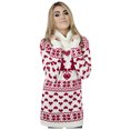 thumbnail image 1 of Gibobby Suéter Divertido navideños Suéter de cuello de Navidad para mujer Vestido envuelto Vestido de manga larga Vestido a rayas de bloque de color (Rojo, M), 1 of 5