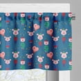 thumbnail image 3 of Ambesonne Cartoon Valance Pack of 2, Pink Pigs Wearing Clothes, 54"X18", Multicolor, 3 of 5