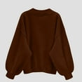 thumbnail image 6 of HAPIMO Women's Color Block Tops V Neck Pullovers Fashion Loose Sweaters Vacation Lantern Sleeve Sweatshirts Outfits Workout Casual Ribbed Brown XXL, 6 of 6