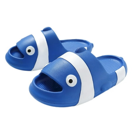 

Boys Girls Slides Non-Slip Novelty Open Toe Sandals Extremely Comfy Cute Cartoon House Bathroom Shower Slippers Toddlers Little Kids Adult