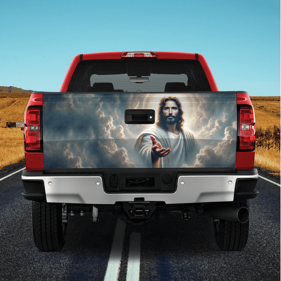 Lotusprinthandmade Jesus Reaching Out Hand God Christian Tailgate Wrap 2 Sizes (24"x58")