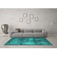 thumbnail image 3 of Ahgly Company Indoor Round Oriental Turquoise Blue Industrial Area Rugs, 3' Round, 3 of 4