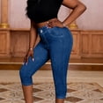 thumbnail image 6 of CHUMUD Leggings Jeans for Women Stretchy High Waisted Trendy Casual Vintage Denim Capris Pants, 6 of 6