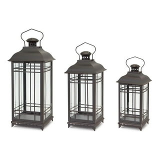 Hand Held Large Scale Outdoor Iron Storm Lantern Craftwork Candle