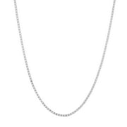JEWELRY ADDICT 14K White Gold Men & Women's 22" 0.96mm Silicone Adjustable Box Chain Necklace