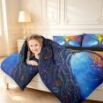 thumbnail image 3 of Homewish Vintage Tree Of Life Full Size Comforter Sets,Colorful Botanical Print Bedding Comforter Set,Blue Purple,Black Reversible,3-Piece,1 Comforter and 2 Pillowcases, 3 of 7