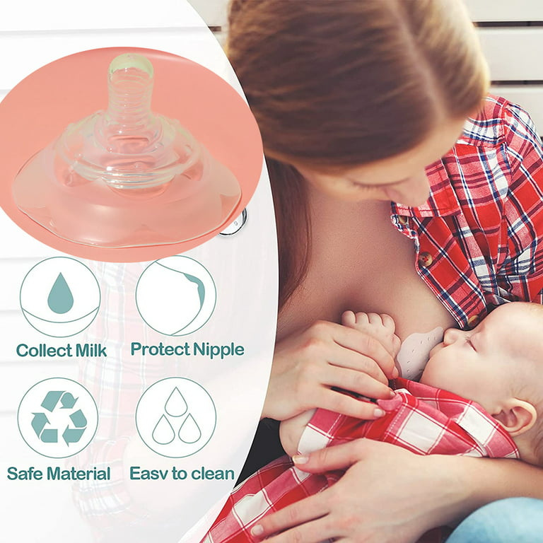 CNKOO Breastfeeding Protection Kit--2PCS Silicone Nipple Shield Protectors  Breastfeeding Transparent Nipple Protection Cover + 50PCS Stay Dry  Disposable Nursing Pads for Breastfeeding 