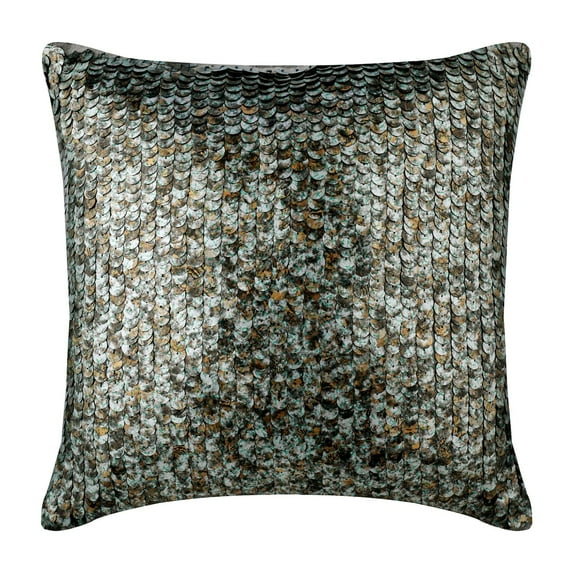 Pillow Covers, Throw Pillows For Couch, Decorative Pillow Cover 18x18 inch (45x45 cm) Silver, Silk Throw Pillow Cover, Handmade Pillow Cover, Modern, Circles & Dots - Antique Scales