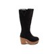 thumbnail image 1 of Botas con plataforma para mujer, de gamuza negra, 1 of 1