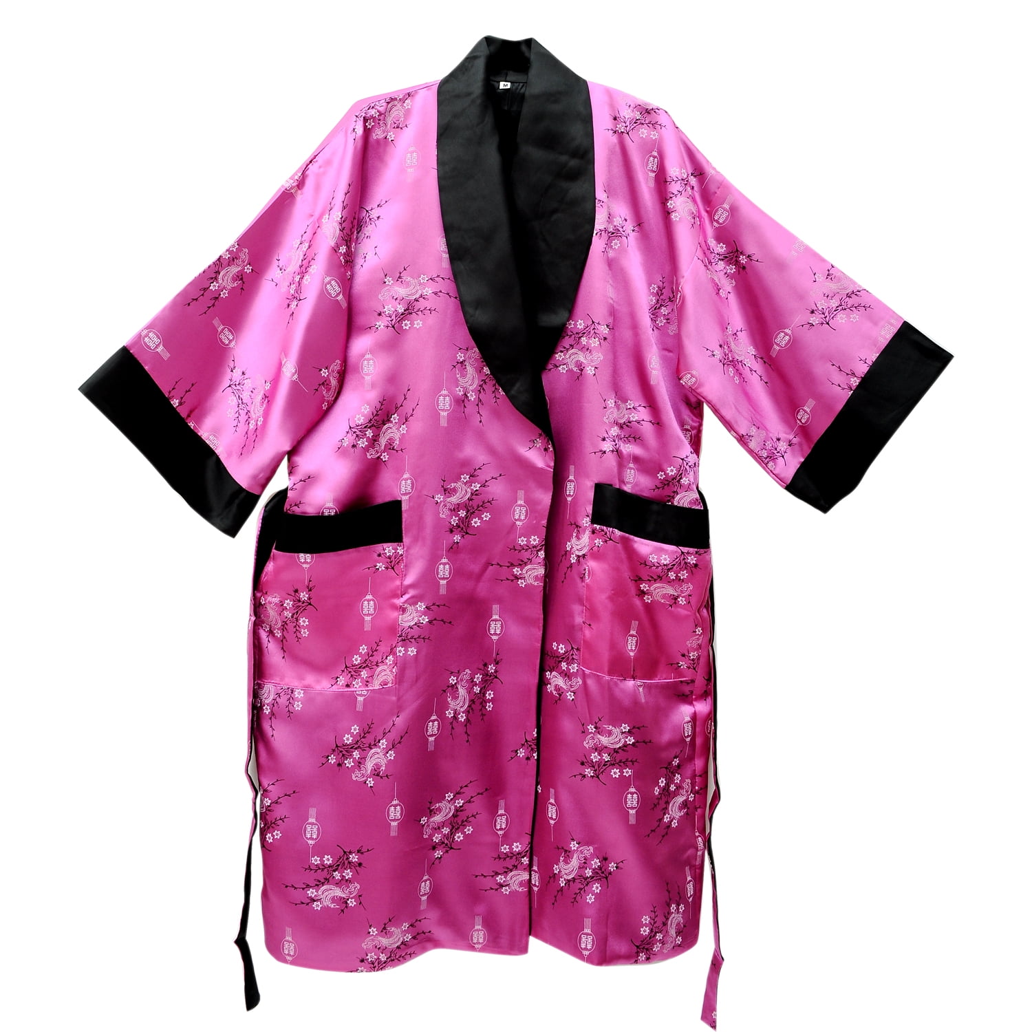 Vietsway Reversible Thai Silk Unisex Classic Kimono Gown Bath Robe