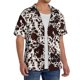 thumbnail image 2 of Balery Cow Skin Camisa Casual de Manga Corta con Botones para Hombre, Texturizada, Estilo Cubano, para Playa, Verano-Medium, 2 of 5