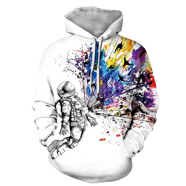 Hombres Casual 3D Impresión digital Manga larga Bolsillo Sudaderas con capucha Blusa Fridja nalpqowj2486
