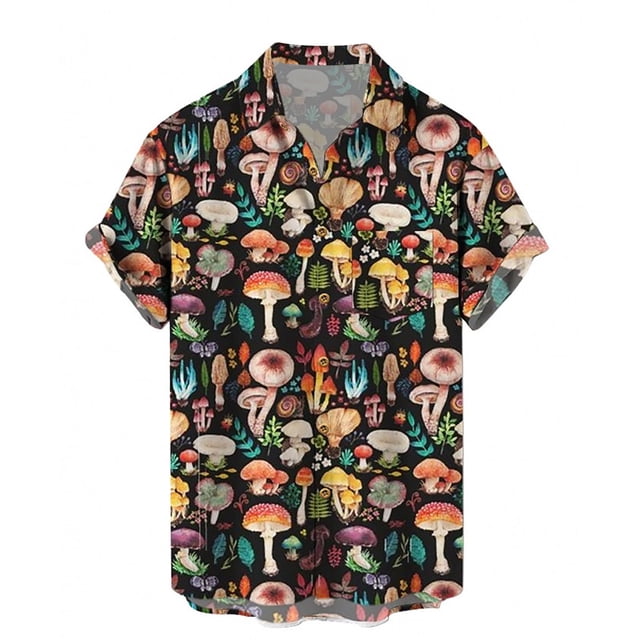 Camisas Cuello De Hombre Camisa de manga corta para hombre, con botones estampados, camisas de vestir de playa de verano (Dark Gray, XL)