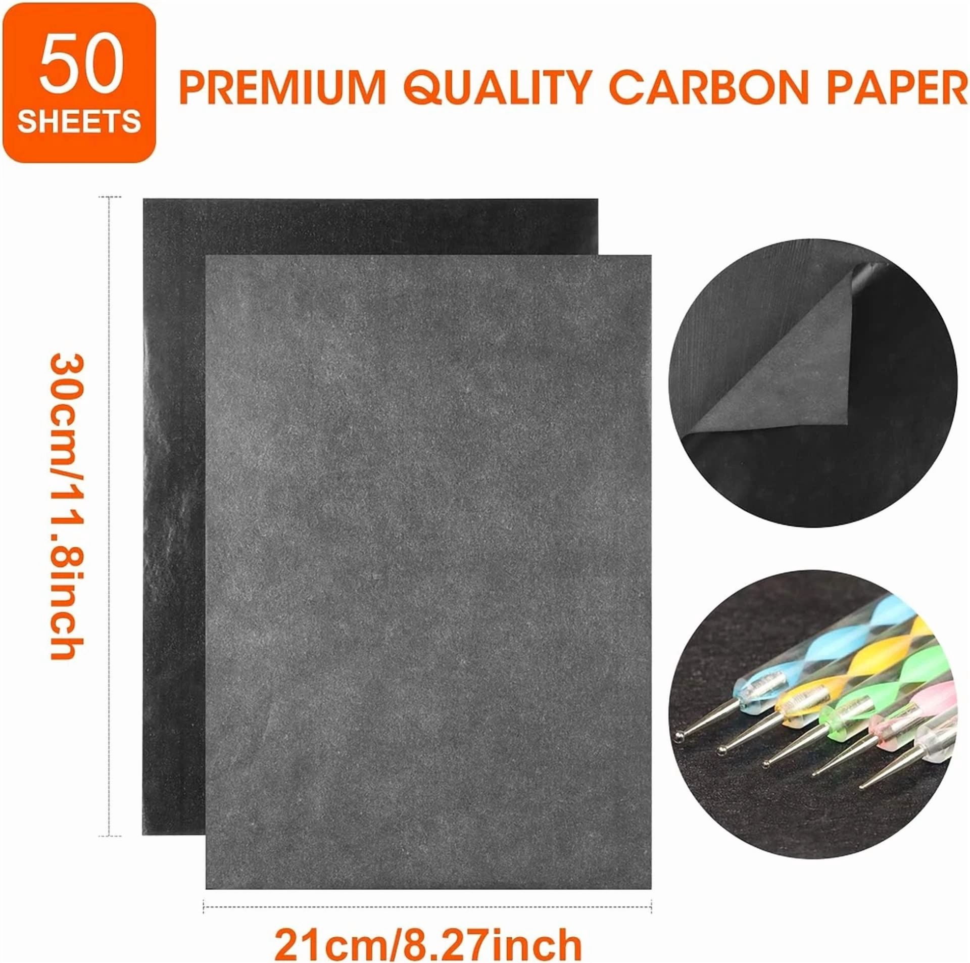 CRESTIN- 50 Sheets Carbon Transfer Paper - Black Graphite, 8.3 X 11.8 Inch, Includes 5 Ba