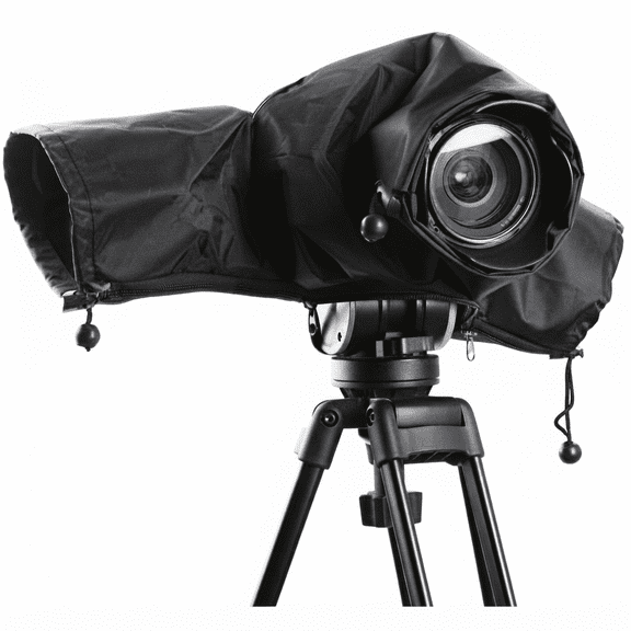 Professional Waterproof Camera Rain Cover - Universal Soft Black for DSLR/SLR Cameras, Binoculars & Gear, Adjustable Sleeves   Clear Window