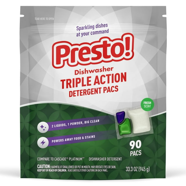 Pastillas para lavavajillas Presto! Triple Acción aroma fresco 90 unidades