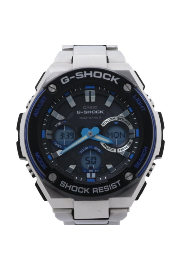 Pre-Owned CASIO G-SHOCK GSTEEL GSTW100D1A2JF Black Silver Stainless Steel Men's Watch