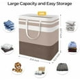 thumbnail image 4 of 2-Pack Large Laundry Basket, Waterproof, Freestanding Laundry Hamper, Collapsible Tall Clothes Hamper with Extended Handles for Clothes Toys in the Dorm and Family (Brown, 100L), 4 of 6