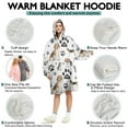 thumbnail image 5 of Beagle Dog and Footprints Wearable Oversized Blanket,Wearable Blanket Hoodie for Adults,Cozy Hooded Blankets with Super Pockets,Super Warm Fuzzy Pullover for Women & Men, 5 of 6