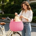 thumbnail image 5 of XINGAG Bike Basket, Front Bicycle Basket, Wicker Bike Front Basket, Rattan Woven Scooter Basket with Adjustable Straps for Adult Boys Girls Outdoor Riding, 5 of 7