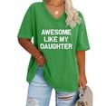 thumbnail image 2 of Camisetas de Verano de las Mujeres de Manga Corta con Cuello en V de Gran Tamaño Camiseta Deportiva Sólida, Base Cómoda Casual, 2 of 3