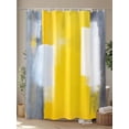 thumbnail image 4 of Gray Yellow White Geometric Shower Curtain, Gradient Abstract Mottled Paint Texture Waterproof Shower Curtain Set with 12 Hooks Lightweight Washable Fabric Shower Curtains for Bathroom 60x72 Inches, 4 of 6