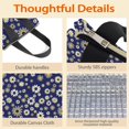 thumbnail image 4 of Daisy Pioneer Flower Blue Pattern Insulated Lunch Bag for Women Men, Large Portable Soft Cooler Tote, Thermal Food Storage Bag with Pearl Cotton, 8.66L, 8.75"x5.75"x9.5", 4 of 6