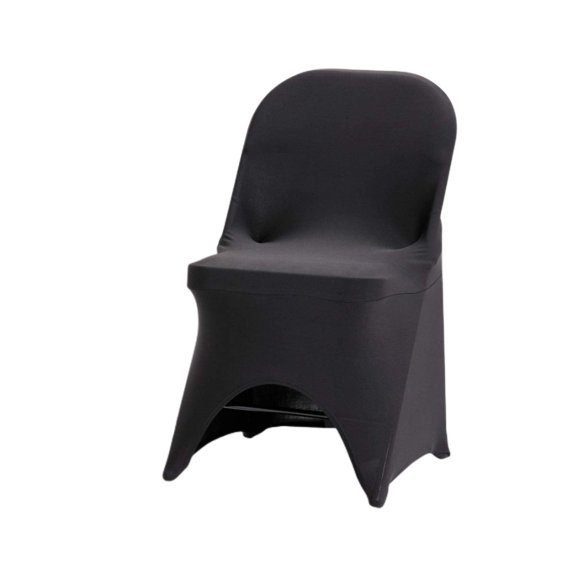 Muka Folding Chair Covers, Stretch Spandex Banquet Chair Cover for Wedding Event Party-Black