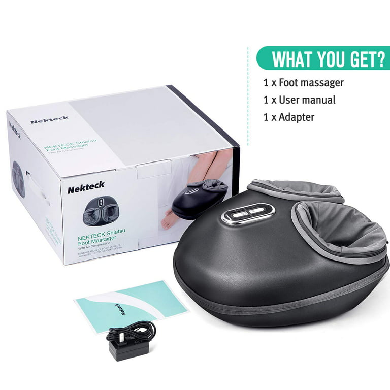 Nekteck Shiatsu Foot Massager Machine with Soothing Heat, Deep Kneading Therapy, Air Compression, Improve Blood Circulation and Foot Wellness,Relax