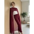 thumbnail image 4 of Mialoley Capes Longues Transparentes pour Femmes Mode Col Rond Couleur Unie/imprimé à Pois Poncho Châle, 4 of 9