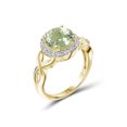 thumbnail image 3 of JewelersClub Green Amethyst Ring Birthstone Jewelry–1.75 Carat Green Amethyst 14K Gold Plated Silver Ring Jewelry with White Diamond Accent–Gemstone Rings with Hypoallergenic 14K Gold Plated Silver, 3 of 4