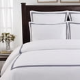 thumbnail image 5 of Echelon Home  Three Line Hotel Collection 3-piece Duvet Cover Set Silver Full - Queen Solid Color Traditional, 5 of 5