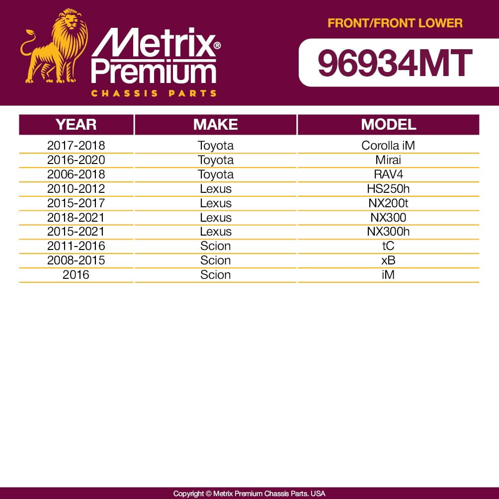 Metrix Premium Chassis Parts - 4 PC Front Sway Bar Stabilizer End Link & L/R Front Lower Ball Joint Kit Fits 17-18 Toyota Corolla iM, 06-18 RAV4, 10-12 Lexus HS250h, 11-16 Scion tC, K750043 K500062