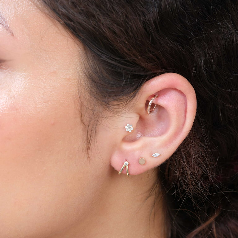 Black Diamond Flat Back Earring - Estella Collection