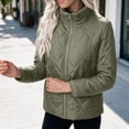 thumbnail image 5 of hoksml Women’s Stand‑Collar Diamond Quilted Jacket, Zip‑Up Lightweight Outer Coat, 5 of 7