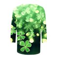 thumbnail image 4 of St Patricks Day Shirt, Women's 3/4 Sleeve Top, Crewneck Tee Shirts Blouse Women's Casual St. Patrick's Day Print Blouses Round Neck Three Quarter Sleeve T-Shirt Tops, 4 of 5