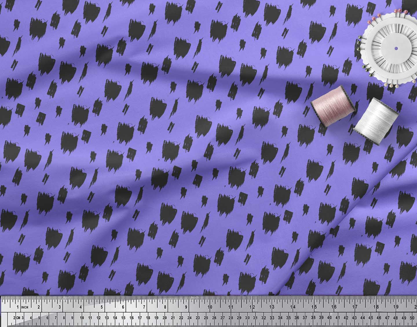 Soimoi Purple Rayon Fabric Brush Stroke Abstract Print Fabric by the Yard 56 Inch Wide